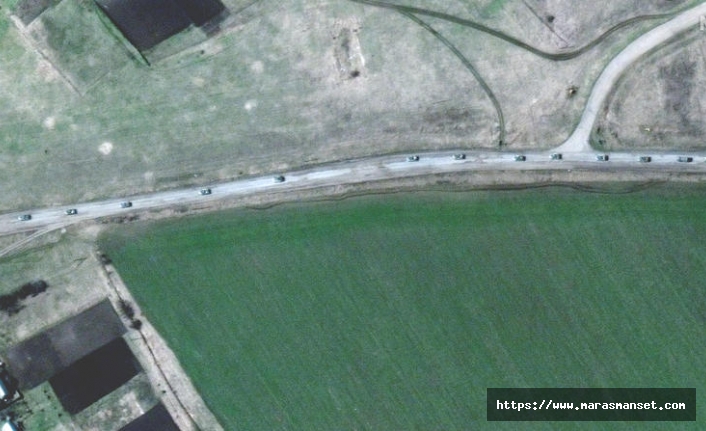13 kilometrelik Rus konvoyu uydudan görüntülendi