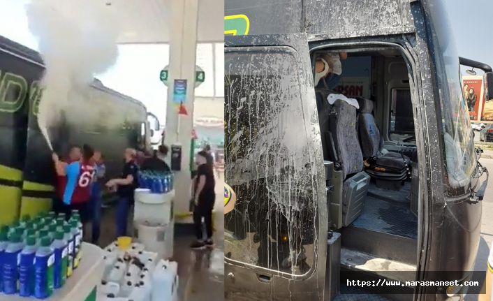 Fenerbahçe taraftarlarını taşıyan otobüse saldırı