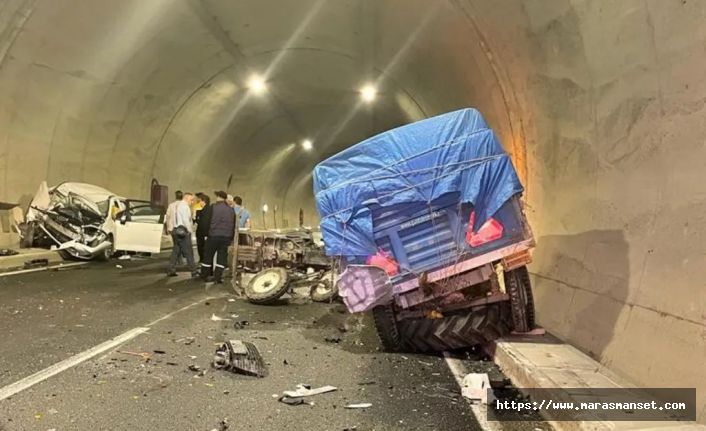Göksun tünellerinde trafik kazası: 2 Yaralı